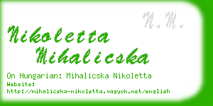 nikoletta mihalicska business card